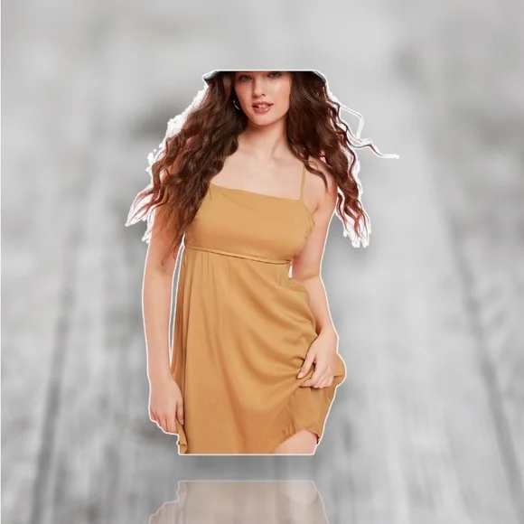 NWT - AE Women’s Silky Slip-on Mini Dress (Light Brown / Multiple Sizes) - Picture 4 of 10